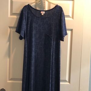 LuLaRoe Carly dress in great sapphire blue floral